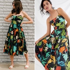 Delfi Palms Midi Dress, size medium